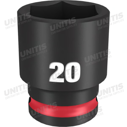 Milwaukee SHOCKWAVE 3/8" Drive 20mm Standard 6 Point Impact Socket