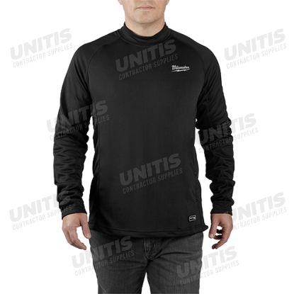 Milwaukee M12 Heated Merino Wool Crew Neck Baselayer Top Kit - Black - 2XL
