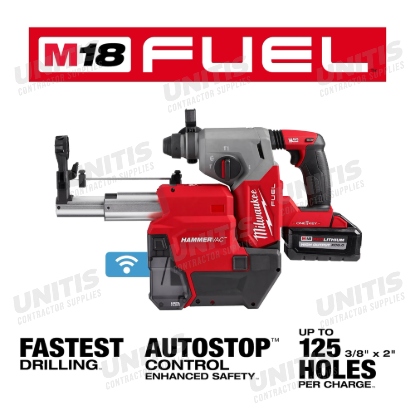 Milwaukee M18 FUEL 1" SDS PLUS Rotary Hammer with ONE-KEY DUST EXTRACTOR Kit
