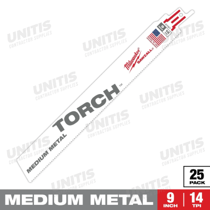 Milwaukee 9" 14 TPI The TORCH SAWZALL Blades (25 Pack)
