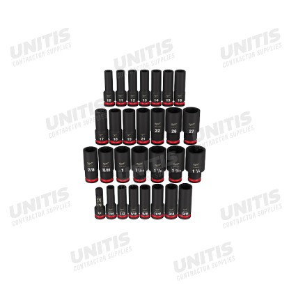 Milwaukee 29 Piece SHOCKWAVE Impact Duty 1/2" Drive Metric Deep 6 Point Socket Set