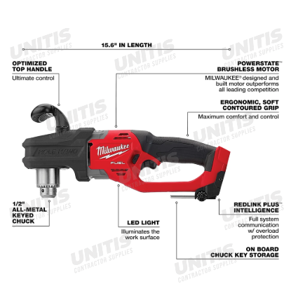 Milwaukee M18 FUEL HOLE HAWG 1/2" Right Angle Drill (Tool Only)