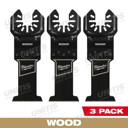 Milwaukee 1-3/8â€ High Carbon Steel Wood Universal Fit Oscillating Multi-Tool Blade (3 Pack)