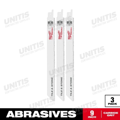 Milwaukee 9" Carbide Grit SAWZALL Blade (3 Pack)