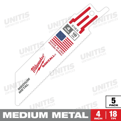 Milwaukee 4" 18 TPI SAWZALL Blades (5 Pack)