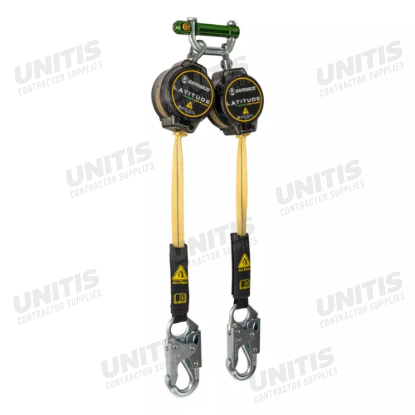 Safewaze Latitude Pro Arc Flash 7' Dual Web Self Retracting Lifeline - 9013 Bwb - Snap Hooks