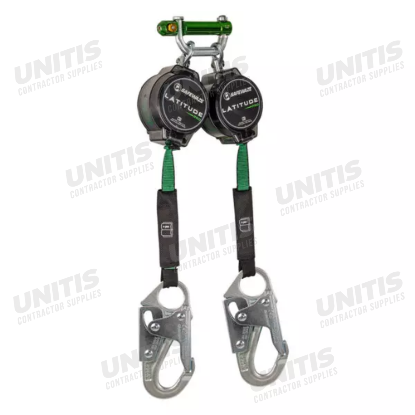 Safewaze Latitude Pro 7' Dual Web Self Retracting Lifeline - 9013 Bwb - Snap Hooks
