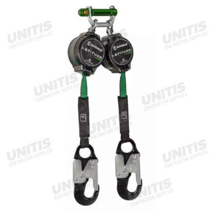 Safewaze Latitude Pro 7' Dual Web Self Retracting Lifeline - 9013 Bwb - Aluminum Snap Hooks