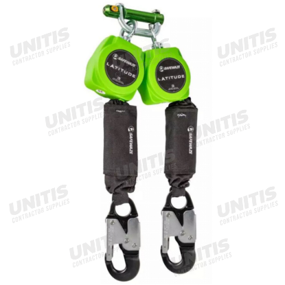 Safewaze Latitude 6' Dual Web Self Retracting Lifeline - 9013 Bwb - Aluminum Snap Hooks