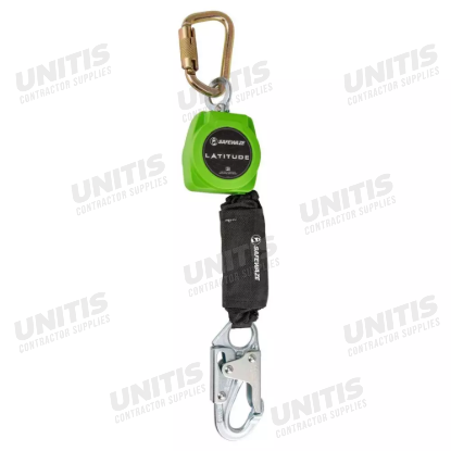 Safewaze Latitude 6' Single Web Self Retracting Lifeline - Carabiner - Snap Hook