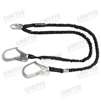 Safewaze Pro 6' Internal Energy Absorbing Lanyard - Dual Leg - Rebar Hooks