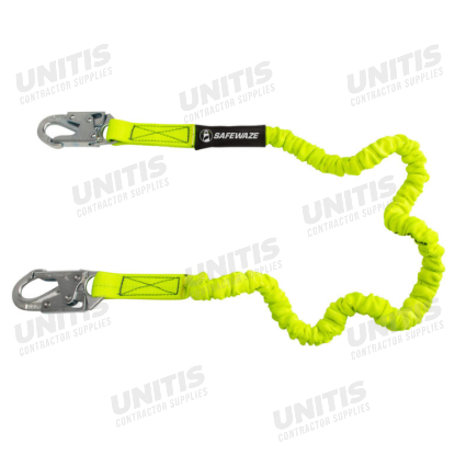Safewaze Pro 6' Stretch Internal Energy Absorbing Lanyard - Snap Hooks