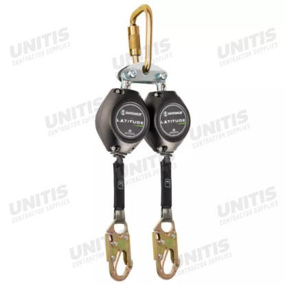 Safewaze Latitude HD 7' Dual Web Self Retracting Lifeline - Fs-EX313 - Carabiner - Snap Hooks