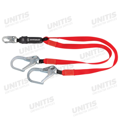 Safewaze Welding 6' Energy Absorbing Lanyard - Dual Leg - Rebar Hooks
