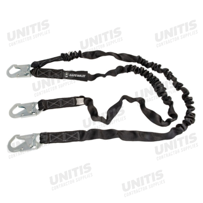 Safewaze V-Line 6' Internal Energy Absorbing Lanyard - Dual Leg - Snap Hooks