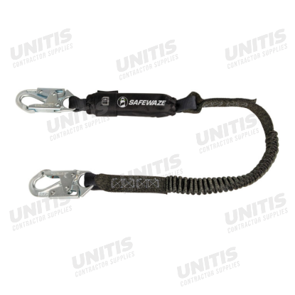 Safewaze Pro 6' Stretch Energy Absorbing Lanyard - Snap Hooks