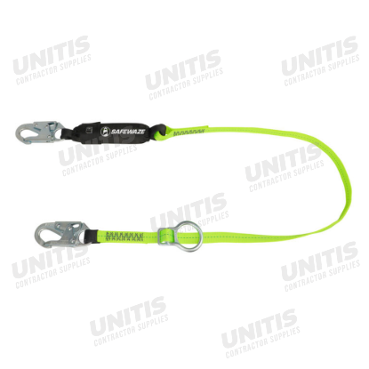 Safewaze Pro 6' Tie-Back Energy Absorbing Lanyard - Adjustable Ring