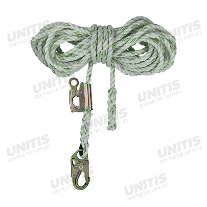 Safewaze Pro 50' Vertical Lifeline Assembly - Snap Hook - Rope Grab