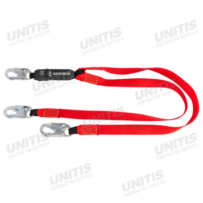 Safewaze Welding 6' Energy Absorbing Lanyard - Dual Leg - Snap Hooks
