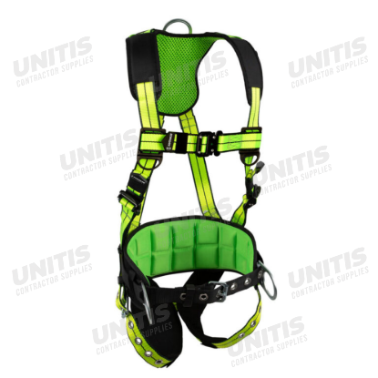 Safewaze Pro+ Construction Harness - 3 D-Ring - Quick Connect Chest - Tongue Buckle Legs - M