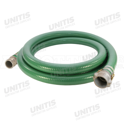 PVC Water Suction Hose Assembly - 4" ID X 20' Green with C&E Couplings
