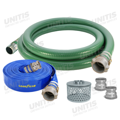PVC Water Suction Hose Kit - 2" ID with Quick Coupling Ends