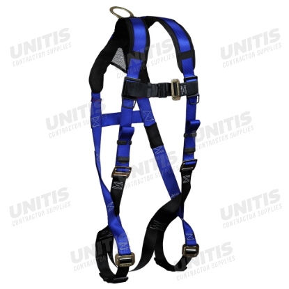 FallTech Contractor+ 1 D-Ring Harness Mating Buckle Chest/Mating Buckle Legs Dual-Size /Med - S