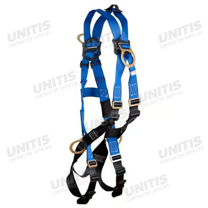 FallTech Contractor Harness 4 D-Ring Crossover Xl/ Mating Buckle Legs Chest and Torso - 2XL