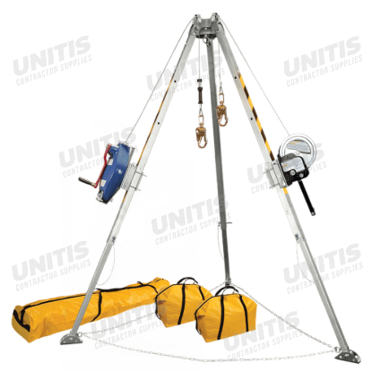 FallTech 8' Tripod Kit with 7297 Winch 7281 3-Way Self Retracting Lifeline-R and Storage Bags