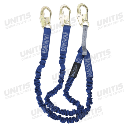 FallTech 6' Shock Absorbing Lanyard Y-Legs; Elastech with Snap Hooks