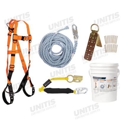 FallTech Roofer's Kit Ftbasic+ Orange Harness Tongue Buckle Legs