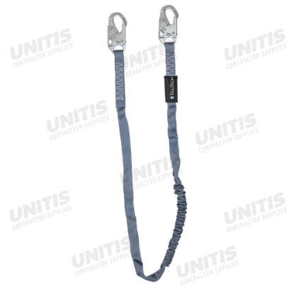 FallTech 6' Shock Absorbing Lanyard Single Leg; Internal with Snap Hooks
