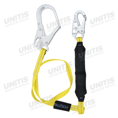 FallTech 6' Shock Absorbing Lanyard Single Leg; FT Basic Softpack with Rebar Hook