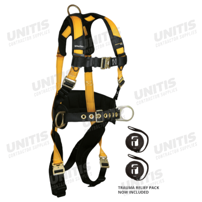 FallTech Journeyman Flex Harness 3 D-Ring Quick Connect Legs/Chest with Trauma Pack - 2XL