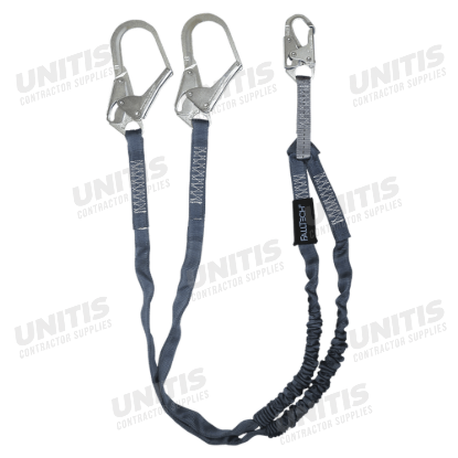 FallTech 6' Shock Absorbing Lanyard Y-Legs; Internal with Rebar Hooks