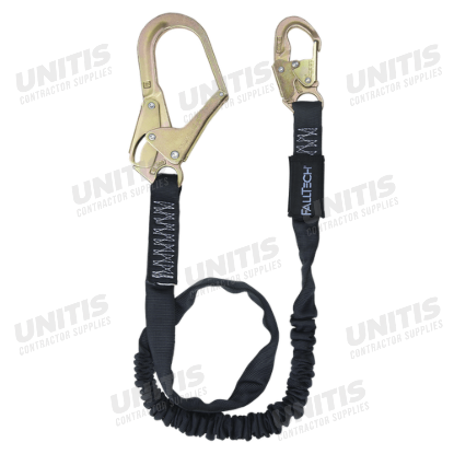 FallTech 6' Shock Absorbing Lanyard Single Leg; Heavyweight with Rebar Hook