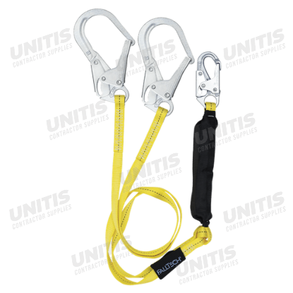 FallTech 6' Shock Absorbing Lanyard Y-Legs; FT Basic Softpack with Rebar Hooks