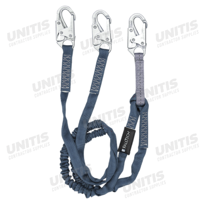 FallTech 6' Shock Absorbing Lanyard Y-Legs; Internal with Snap Hooks