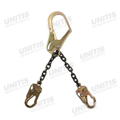 FallTech 21" Rebar Chain Positioning Assembly; Chain with Non-Swivel Extra Large Rebar Hook
