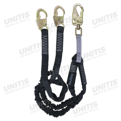 FallTech 6' Shock Absorbing Lanyard Y-Legs; Heavyweight with Snap Hooks