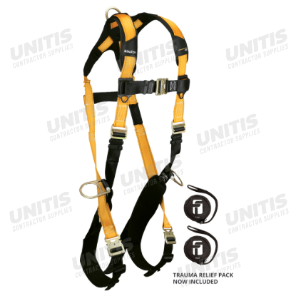 FallTech Journeyman Flex Harness 3 D-Ring Quick Connect Legs/Chest with Trauma Pack