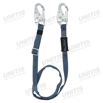 FallTech Adjustable Restraint Lanyard; Web 4' to 6' with Snap Hooks