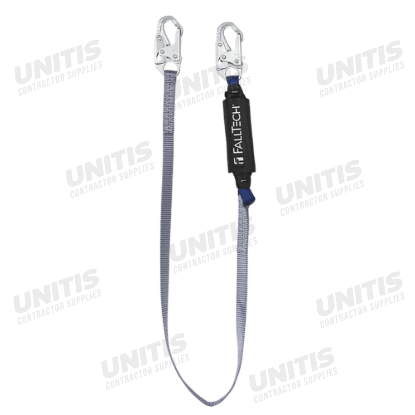 FallTech 6' Shock Absorbing Lanyard Single Leg; Viewpack with Snap Hooks