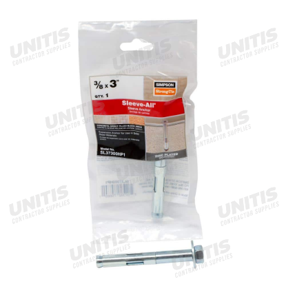 Simpson Sleeve All Hex Head Sleeve Anchor - 3/8" x 3" - 15/poly