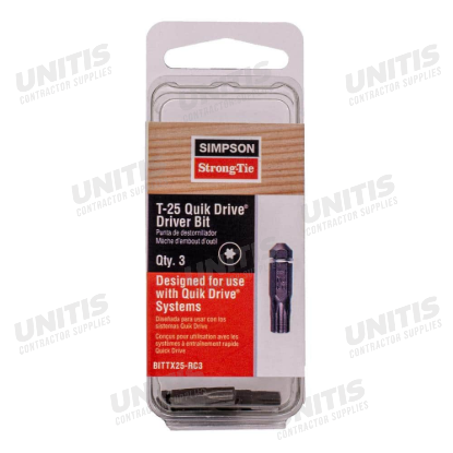 Simpson BITTX - T25 6-Lobe Quik Drive Bit - 3 pack