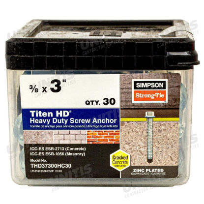 Simpson THD - 3/8" x 3" Titen HD Screw Anchor - 30/box