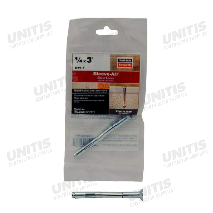 Simpson Sleeve All Flat Head Sleeve Anchor - 1/4" x 3" - 25/poly