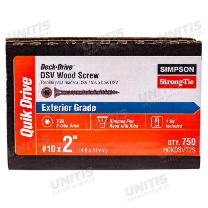 Simpson HCKDSVT - #10 x 2" Tan Deck-Drive DSV Wood Screw - 750/box