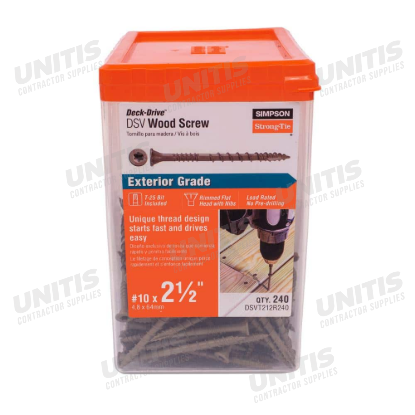 Simpson DSVT - #10 x 2-1/2" Deck-Drive DSV Wood Screw - Tan - 240/box