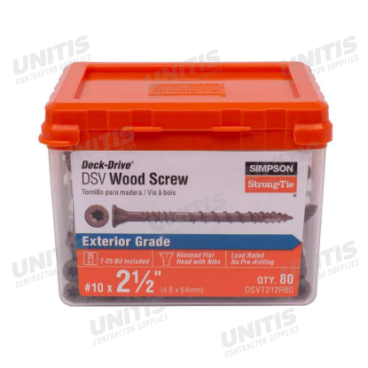 Simpson DSVT - Deck-Drive DSV Wood Screw #10 x 2-1/2" Tan - 80/box